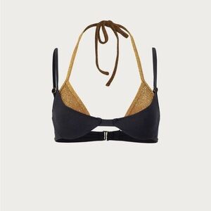 Black and Gold Bikini Top